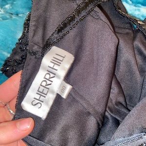 Long black Sherri Hill prom dress